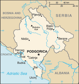 Crna Gora map